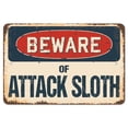 thumbnail image 1 of SignMission Z-812-BW-Attack Sloth Rustic Plastic Sign - Beware of Attack Sloth, 1 of 1