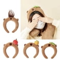 thumbnail image 4 of Capybara Plush Makeup Headband - Soft Hair Hoop with Non-Slip Clip for Skincare & Home Use(1Pcs, B), 4 of 8