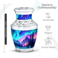 thumbnail image 2 of JAGASY Northern Lights Handmade Urn for Ashes Adult Male, Blue Urns for Human Ashes Keepsake, Starry Sky Decorative Urns for Sister, Mountain Small Cremation Urn for Brother, (3 Inch), 2 of 7