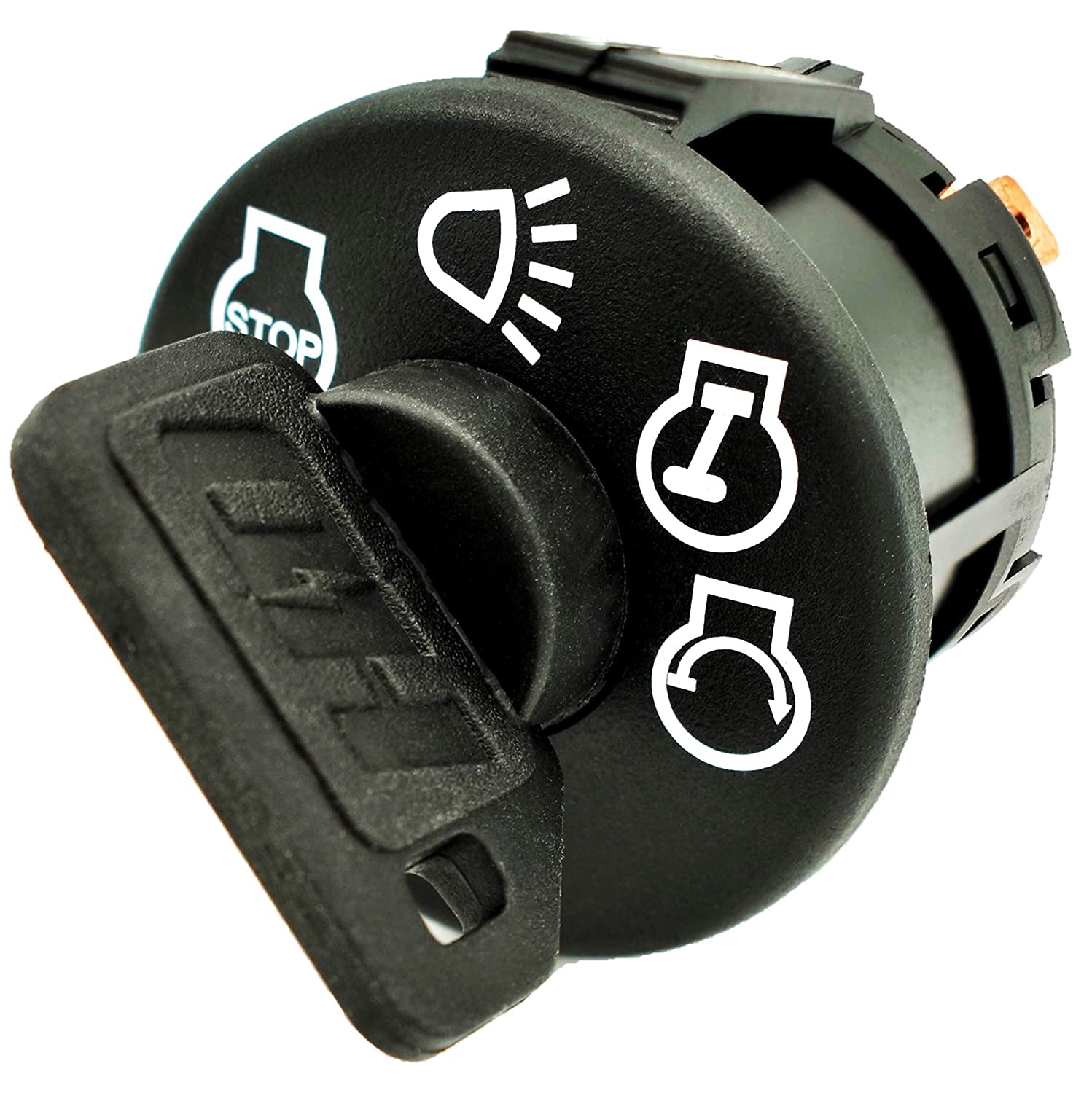 HD Switch Starter Ignition Switch For John Deere LA105 LA110 LA120 LA125 LA130 LA135 LA140 LA145 LA150 LA155 LA165 LA175 (Includes 1 Umbrella Key w/DUST Shield, 1 Steel Key & Carabiner)