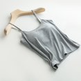 thumbnail image 4 of MESSUEN Camisole Tops for Women Tank Top with Built in Bra Square Neckline Camisole with Bra Pads Bra One Vest Camisole Womens Basics Tops Womens Summer Tops Dressy Casual Gray L, 4 of 8