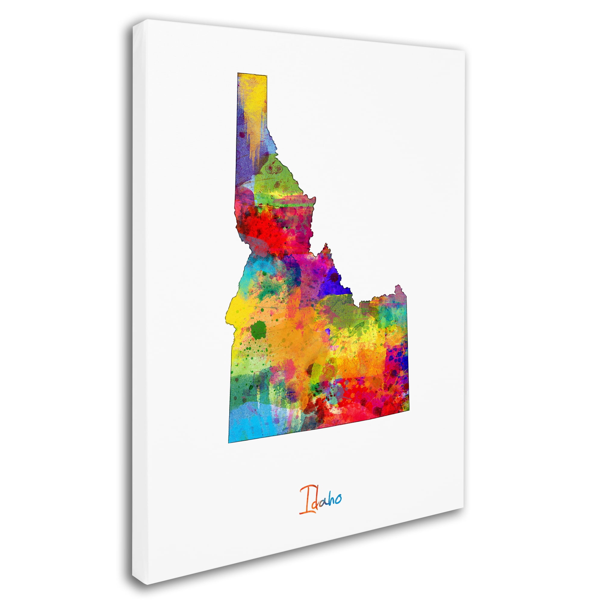 Trademark Fine Art "Idaho Map" Canvas Art by Michael Tompsett