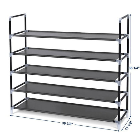 Zimtown Shoe Rack Organizer Storage Pairs Shoes Shelves Space 5 Tier 25 Pairs (Best Shoe For Standing Long Periods Of Time)