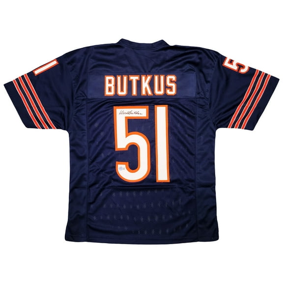 Dick Butkus Chicago Signed Navy Blue Football Jersey BAS