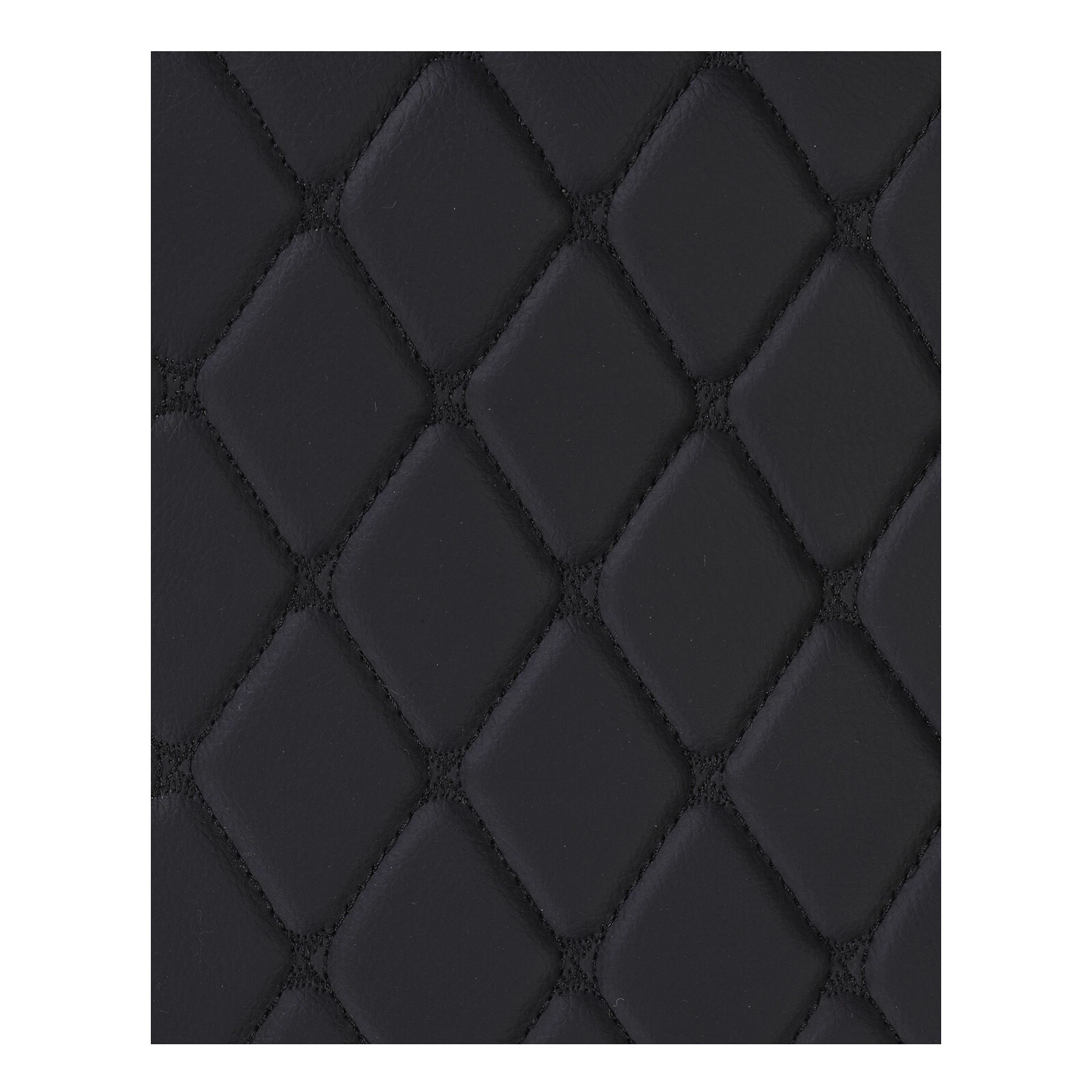 Telimocy 59" W Vinyl Faux Leather Quilted Fabric Foam Backed for Car Headliner Seat Furniture Upholstery Headboard Sofa DIY, Black, 5 Yards