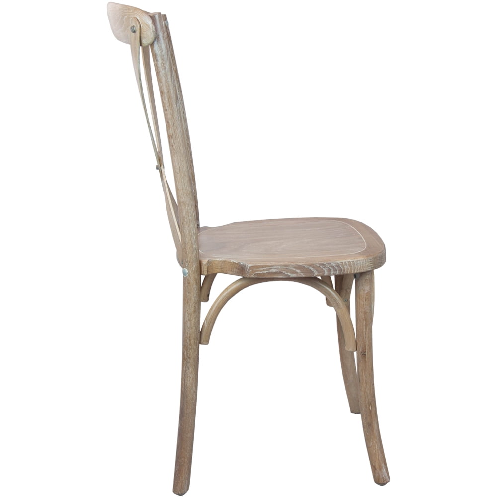 STRAIGHT BACK CHAIR, in natural wood with mouldings, U…