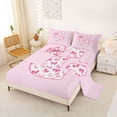thumbnail image 2 of Erosebridal Bow Letter G Queen Sheet Sets for Girls, Pink Initial Ribbon Bed Set, 4pcs, 2 of 6