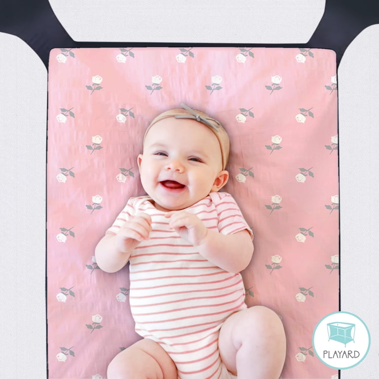 The Peanutshell Mini Crib Sheets, Pink Roses 3 Pack photo 6