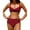 Red, variant on Charmo Women Twist High Waisted Bikini Swimwear Two Piece Ruched Tummy Control Swimsuit