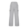 thumbnail image 6 of Roncen Women's Solid Wide-Leg Cargo Pants - Casual Loose Fit Trousers with Elastic Waist & Functional Pockets, 6 of 8