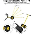 thumbnail image 2 of Historyli Snow Pusher-36In with Wheels for Driveway-Heavy Duty Steel Blade,Position Angle Adjustment & 60° Tilt Handle,Ergonomic Push Snow Shovel with Ground Protection for Effortless Snow Removal, 2 of 9