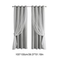 thumbnail image 2 of 2-in-1 Double Layer Star Lace Blackout Curtains, Thermal Insulated Soundproof Soft Sheer Liner, Light Blocking UV Resistant Easy Hang for Bedroom Living Room Nursery Home, Gray, 2 of 6