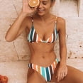 thumbnail image 1 of Women's Striped Print Rainbow Bikini Set - S-L, 1 of 5