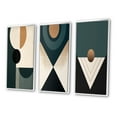 thumbnail image 3 of Designart "Retro Brown and Blue Geometrics Midcentury III" Modern Midcentury Framed Wall Art Set Of 3 - Blue Abstract Midcentury Frame Canvas Set For Living Room Decor, 3 of 6