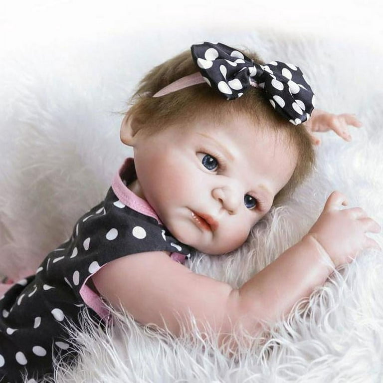 23'' Silicone Reborn Baby Doll Full Body Soft Vinyl Realistic Newborn Girl  Dolls