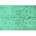 thumbnail image 1 of Ahgly Company Machine Washable Indoor Rectangle Oriental Turquoise Blue Traditional Area Rugs, 5' x 7', 1 of 4