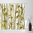 thumbnail image 2 of Bamboo Shower Curtain Green Bamboo Forest Tree Japanese Asain Art Rustic Vintage Wild Nature Plant Scenic Watercolor Fresh Spa Fabric Bathroom Sets with Hooks,Tan, 2 of 3