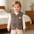 thumbnail image 2 of Toddler Girls Boys Sherpa Fleece Vest Lightweight Fall Winter Warm Sleeveless Outerwear Jacket with Pockets Fuzzy Cute Bear Jackets 3M-3T, 2 of 8