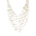 thumbnail image 3 of Floating Rose Quartz and Crystals Silk Thread Multi-Layered Statement Necklace, 3 of 3