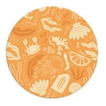 thumbnail image 7 of LNWH Non-Slip Decorative Drink Coasters, Absorbent Orange Cartoon Sea Life Pattern Drink Mats, 6PCS, 7 of 7