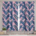 thumbnail image 2 of Ambesonne Tropical Valance & Curtain, Exotic Banana Leaves Art, 55"x24", Pale Pink and Indigo, 2 of 7