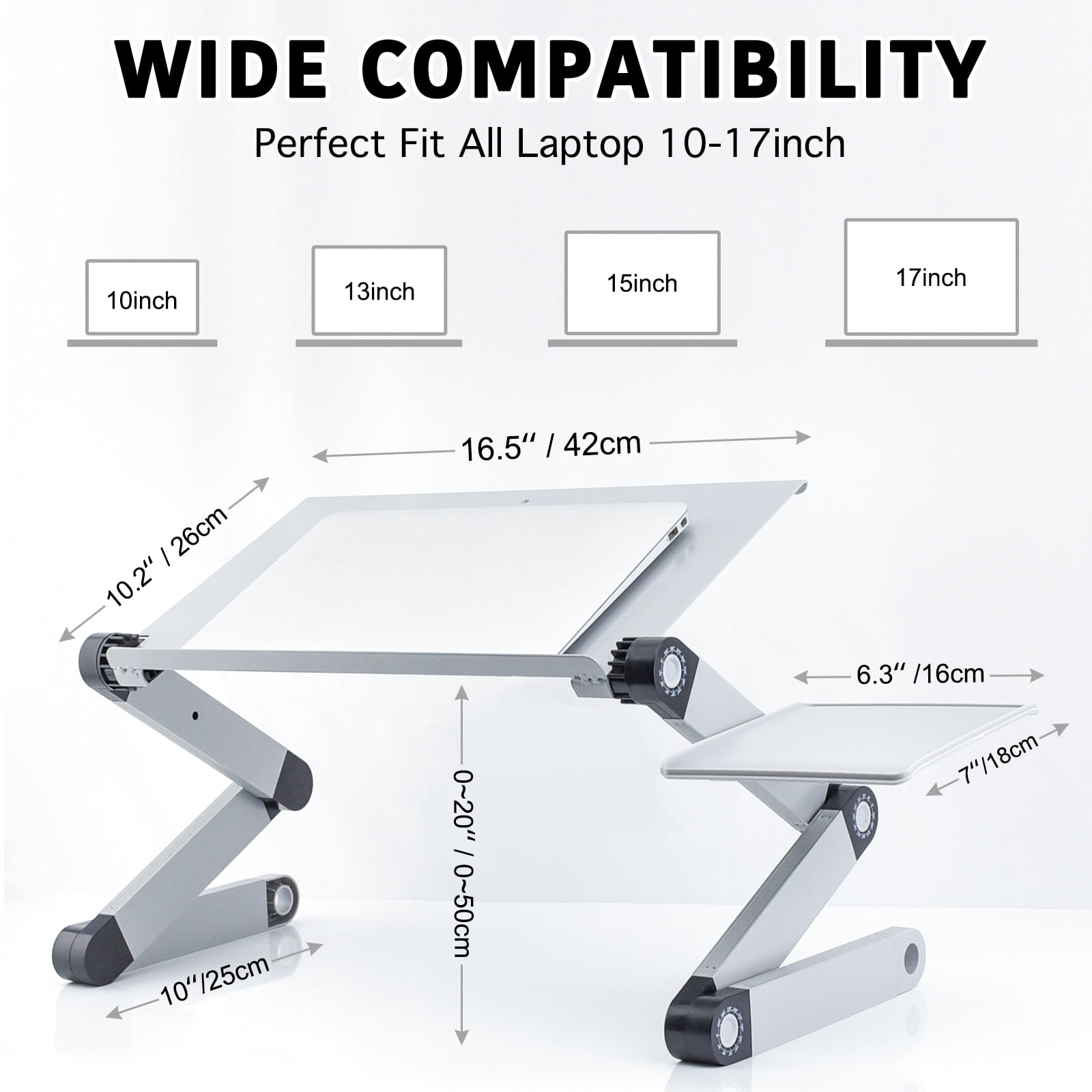 Private Jungle Adjustable Height Laptop Desk with Fan Laptop Stand for Bed Portable Lap Desk Foldable RiserErgonomic Computer Tray Reading Holder Bed Tray Standing Desk,Siver Private Jungle Adjustable Height Laptop Desk with Fan Laptop Stand for Bed Portable Lap Desk Foldable RiserErgonomic Computer Tray Reading Holder Bed Tray Standing Desk,Siver