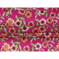 thumbnail image 4 of oneOone Velvet Fuschia Pink Fabric Leaves & Flowers Floral Fabric For Sewing Printed Craft Fabric By The Yard 58 Inch Wide, 4 of 5
