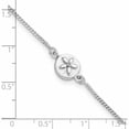 thumbnail image 3 of Sterling Silver With Cz Sand Dollar 9In Plus 1 In Ext. Anklet Made India -Jewelry By Sweet Pea, 3 of 7