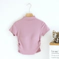 thumbnail image 4 of Tauxra Short Sleeve Top with Built-in Bra for Women, Casual Crewneck Solid Color Tee, Slim Fit Shirt for Spring and Summer, 4 of 4
