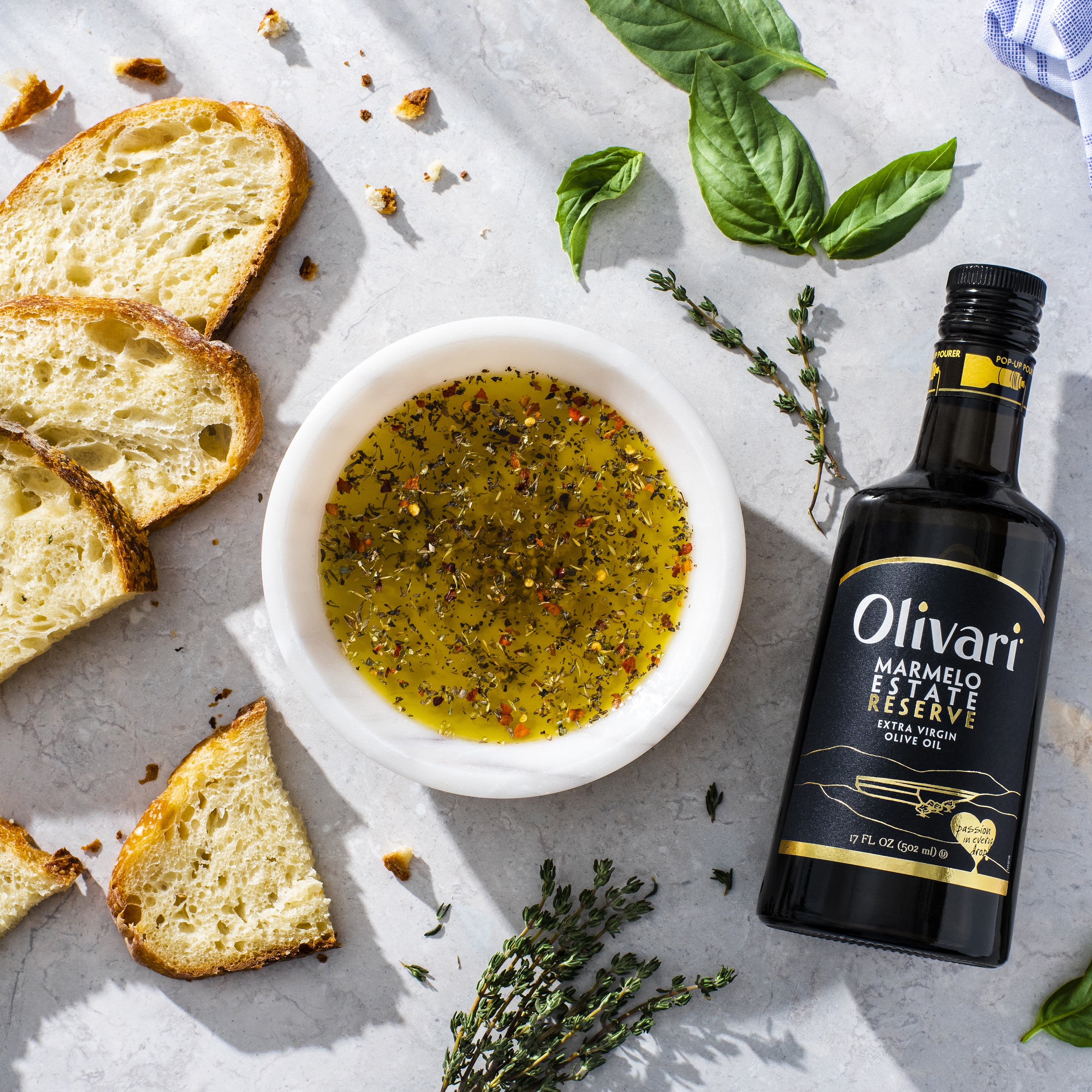 Olivari Marmelo Estate Reserve Extra Virgin Olive Oil, 17 fl oz Glass Bottle