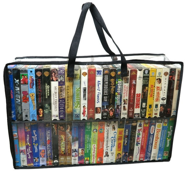 Evelots VHS Storage BagMovie/Video Tape OrganizerHandles50 TotalNo