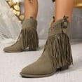 thumbnail image 2 of Army Green Women Boots With Military Style Comfortable For Utilitarian Look, 2 of 7