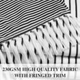 thumbnail image 4 of Black and White Boho Shower Curtain for Bathroom Stripe Tassel Shower Curtain Farmhouse Cotton 84" L x 72" W, 4 of 5