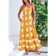 thumbnail image 5 of Vestido PRETTYGARDEN Maxi XL de un Hombro con Estampado Floral Blanco y Cúrcuma, 5 of 8