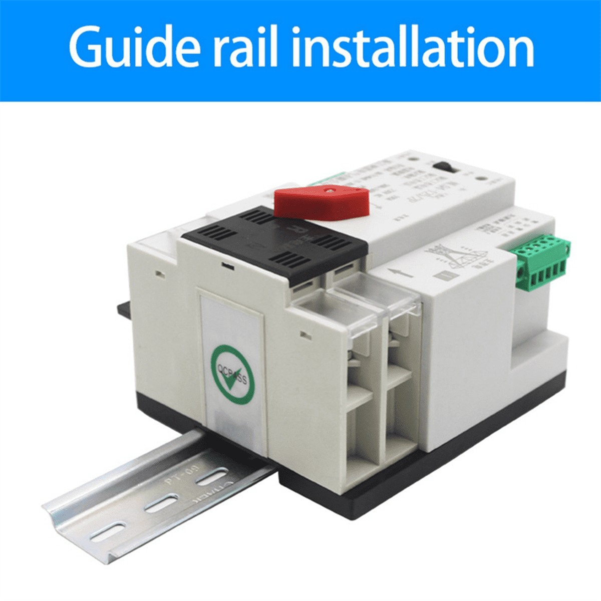 Din Rail 2P ATS Dual Power Automatic Transfer Switch Switches Uninterruptible Millisecond Power Generator