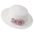 thumbnail image 2 of Mgmyaa Women French Style Pearl Flower Summer Bucket Hat Elegant Wide Brim Beach Vacation Cap Foldable Lightweight Sun Protection Headwear by Mgmyaa, 2 of 9