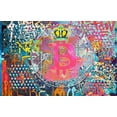 thumbnail image 2 of Orlov, Irena 32x22 Gold Ornate Wood Framed with Double Matting Museum Art Print Titled - Bitcoin Graffiti Art VIII, 2 of 4