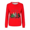 thumbnail image 3 of Hot Sale! Chandail en Molleton de Noël pour Famille Chandail en Molleton Assorti pour Femmes Ensemble Chandail de Noël Imprimé Col Rond pour Maman Rouge Maman:2TG, 3 of 4