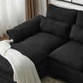 thumbnail image 5 of 110" Sectional Sofa, U Shaped Teddy Fleece Sofa Set, 4 Seat Convertible Couch, Sleeper Sofa Bed with Double Chaise for Living Room, Black, 5 of 10