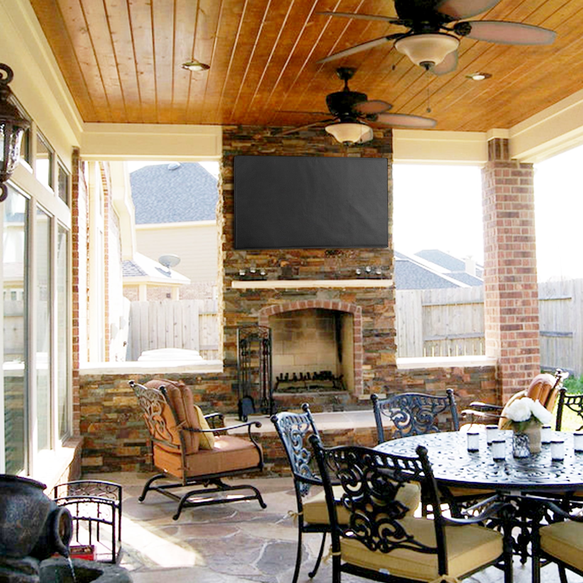 Black Screen Cover for 40" to 43" TV, Outdoor Waterproof Weather Resistant