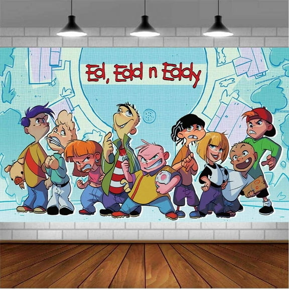 Ed, Edd n Eddy Backdrop Banner Party Supplies Poster Movie Theme Background for Photography Birthday Decorations