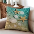 thumbnail image 4 of Indulge in Coastal Luxury with Set of 2 Starfish & Coral Throw Pillow Covers - 16x16 inch, Perfect for Summer Home Decor., 4 of 7