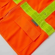 3C Products Premium ANSI Class 2 Safety Orange Safety Vest w/ 16 Bright LED Lights 3 Flashing Patterns - SV-LED-2270-XL