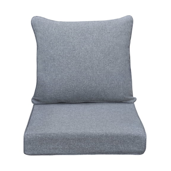 JP Outdoor 24" x 24" Patio Furniture Replacement Chair Cushion, Outdoor Seat Cushion Set,Water Resistant & Fade Resistant,Gray
