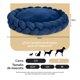 thumbnail image 4 of Cama Redonda Antiestrés con Cojín Trenzado para Perro Mediano y Gato Esquimal (Azul Marino, 70x15 cm), 4 of 6