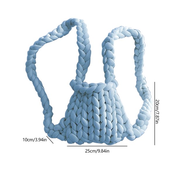 Mochila para mujer Mochila informal tejida gruesa de lana islandesa para niñas (azul claro) Ndcxsfigh Para Estrenar
