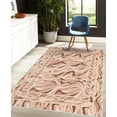 thumbnail image 4 of Waves Decorative Rug, Colorful Style Modern Print of Breeze Ornaments in Retro Influences, Quality Carpet for Bedroom Dorm and Living Room, 6 Sizes, Beige Eggshell and Brown, by Ambesonne, 4 of 4