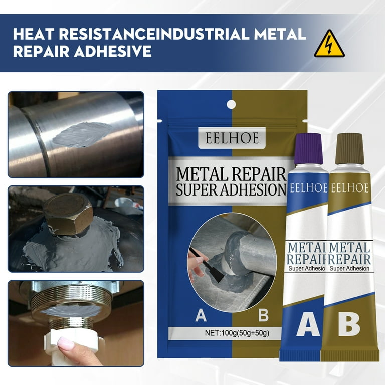 Metal Glue, Casting Metal Repair Glue (A+B), Industrial High Heat Resistant  Casting Glue, Ab-Metal Adhesive & Liquid Weld for Metal in Lieu Of Welding  
