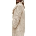 thumbnail image 6 of Wutalume Women's Long-Sleeved Warm Plush Jacket with Lapel, Cozy Winter Outerwear, Soft Fleece Lining, Comfortable Fit, Ideal for Cold Weather,Beige M, 6 of 7