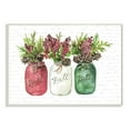 thumbnail image 1 of Stupell Industries Mason Jar Christmas Foliage Holiday Design Wood Wall Art By Artist Lettered and Lined, 1 of 3